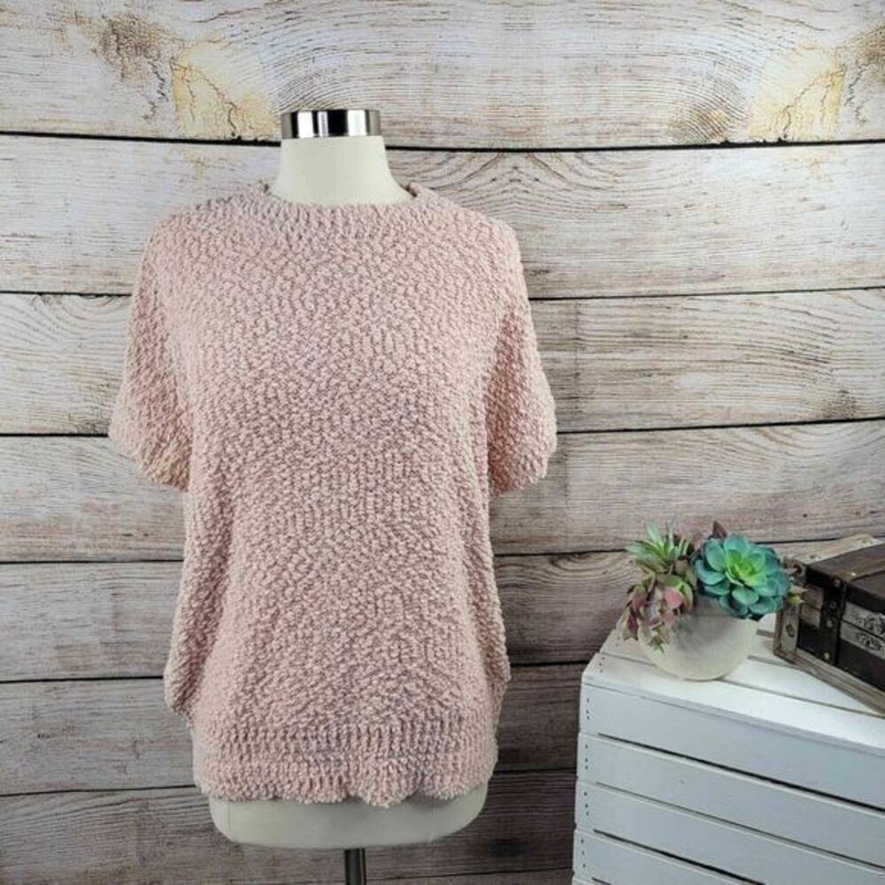 5/$25 Cherish Popcorn Short‎ Sleeve Pink Blush Top Small